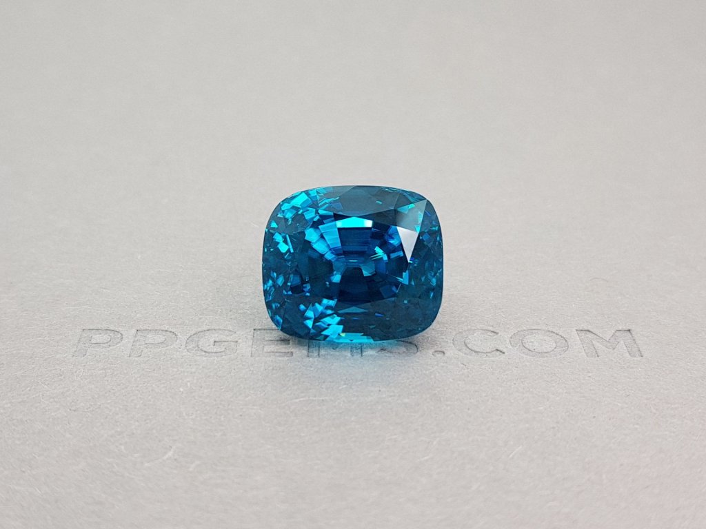 Large blue zircon in cushion cut 33.57 ct, Cambodia Image №2