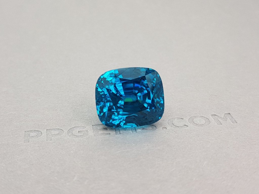 Large blue zircon in cushion cut 33.57 ct, Cambodia Image №3