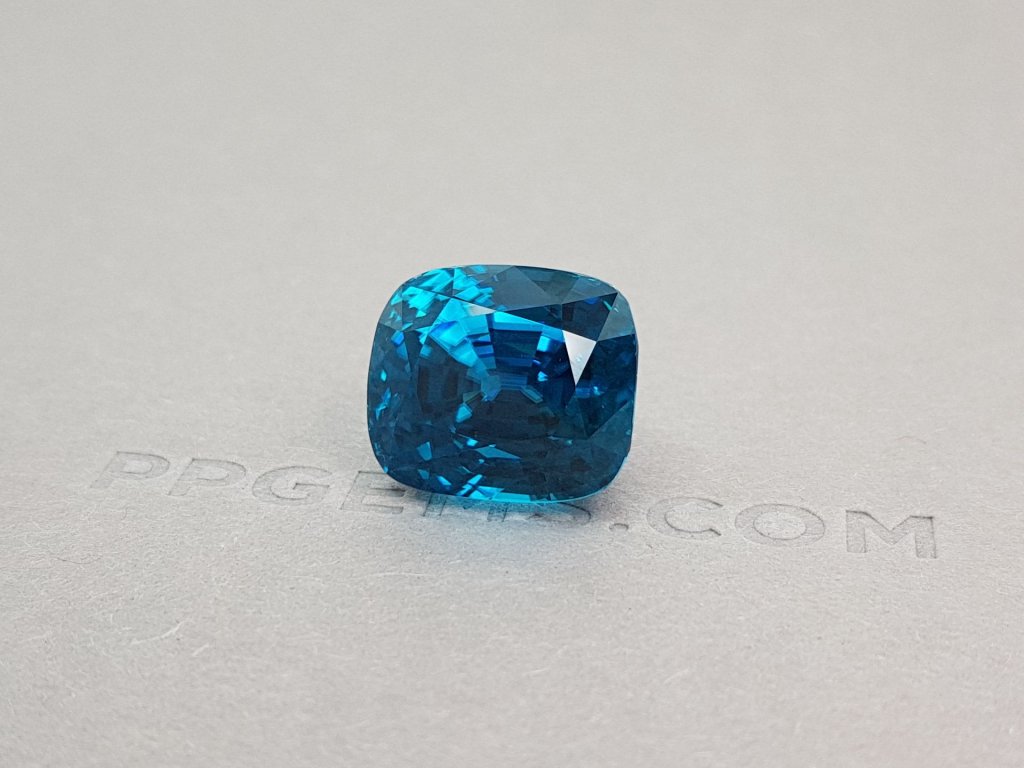 Large blue zircon in cushion cut 33.57 ct, Cambodia Image №4