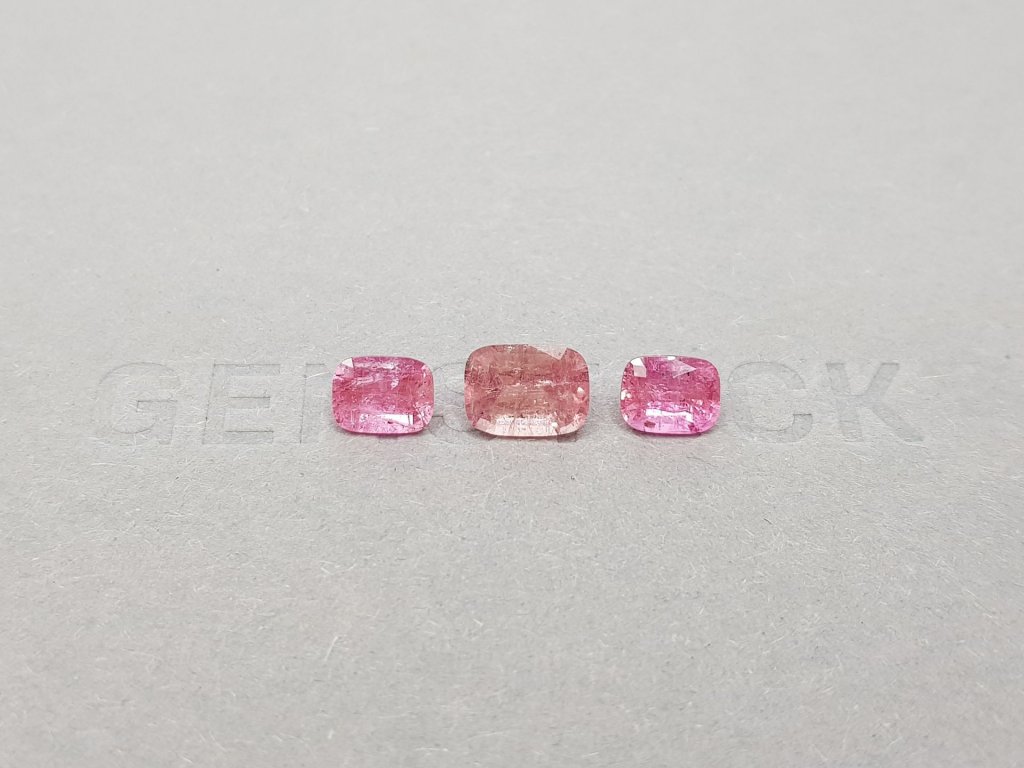 Cushion cut pink tourmaline set 2.54 ct Image №2