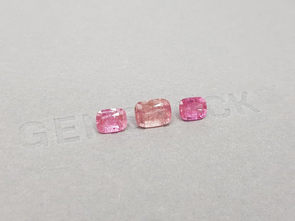 Cushion cut pink tourmaline set 2.54 ct Image №3