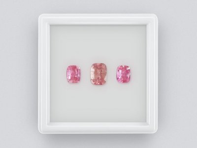 Cushion cut pink tourmaline set 2.54 ct photo