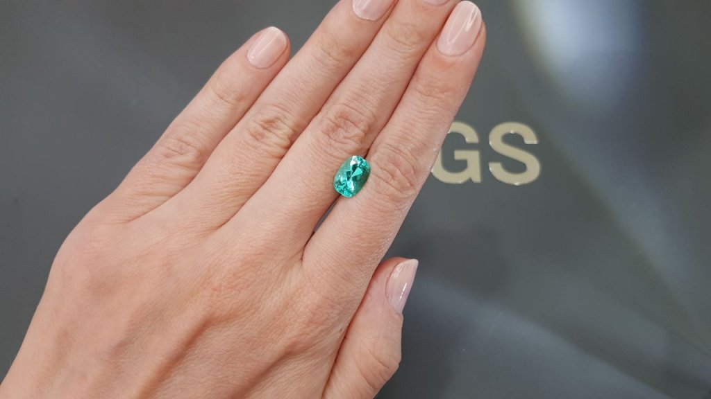 Cushion-cut Paraiba tourmaline 3.12 carats, Mozambique Image №2