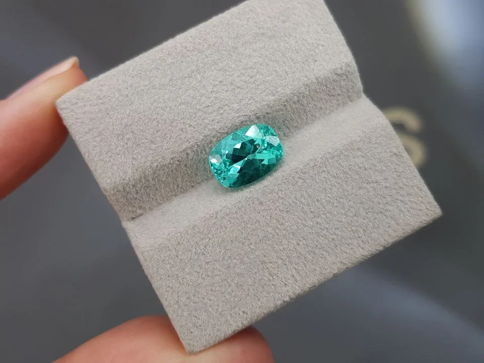 Cushion-cut Paraiba tourmaline 3.12 carats, Mozambique Image №4