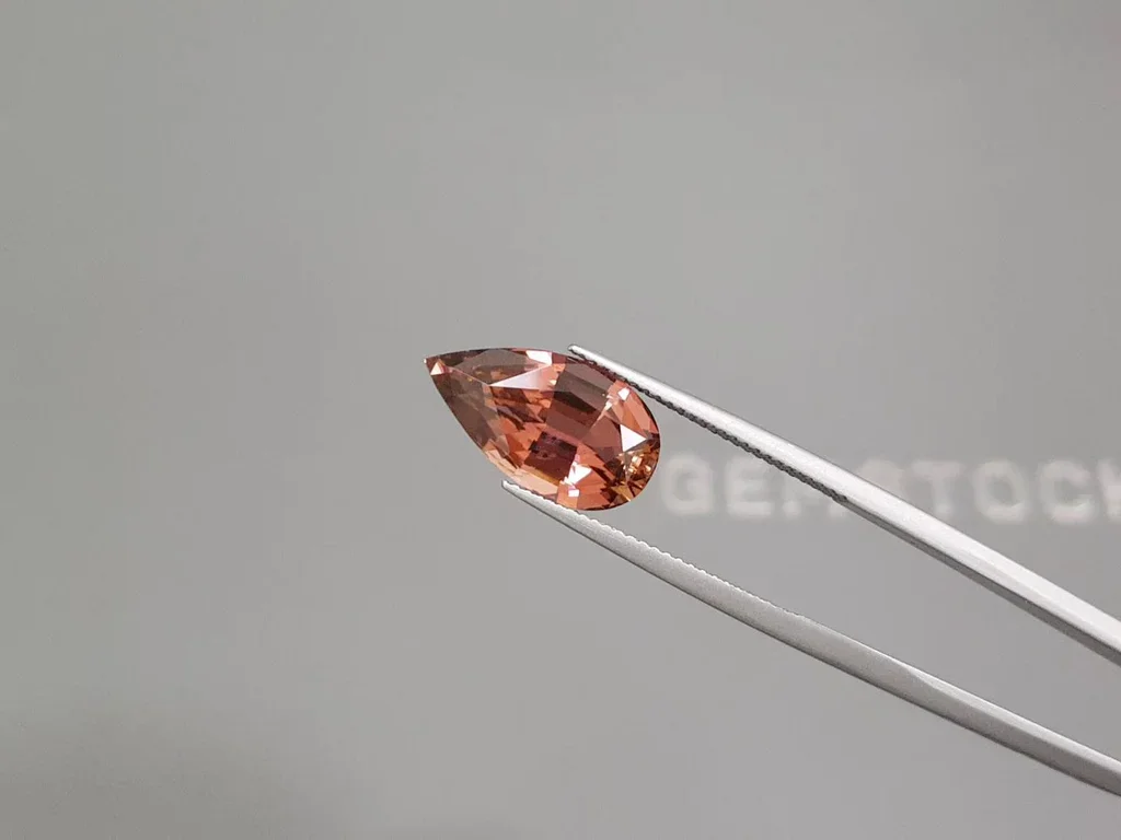 Red-pink rubellite in pear cut 6.59 carats, Congo Image №3