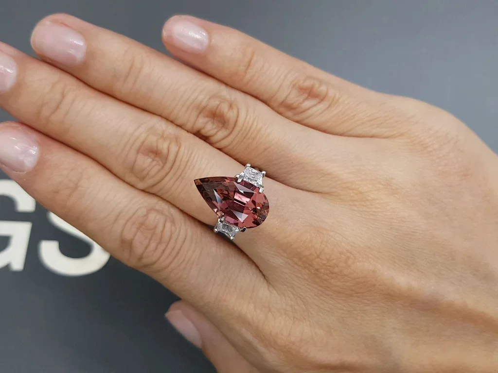 Red-pink rubellite in pear cut 6.59 carats, Congo Image №5