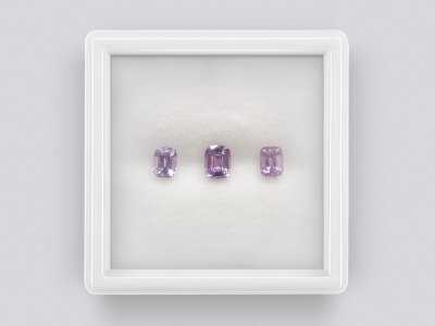 Set of lavender  unheated cushion-cut sapphires 1.35 carats, Madagascar photo
