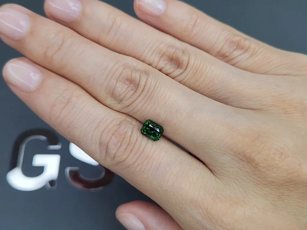 Octagon cut green tsavorite garnet 1.25 carats, Tanzania  Image №2