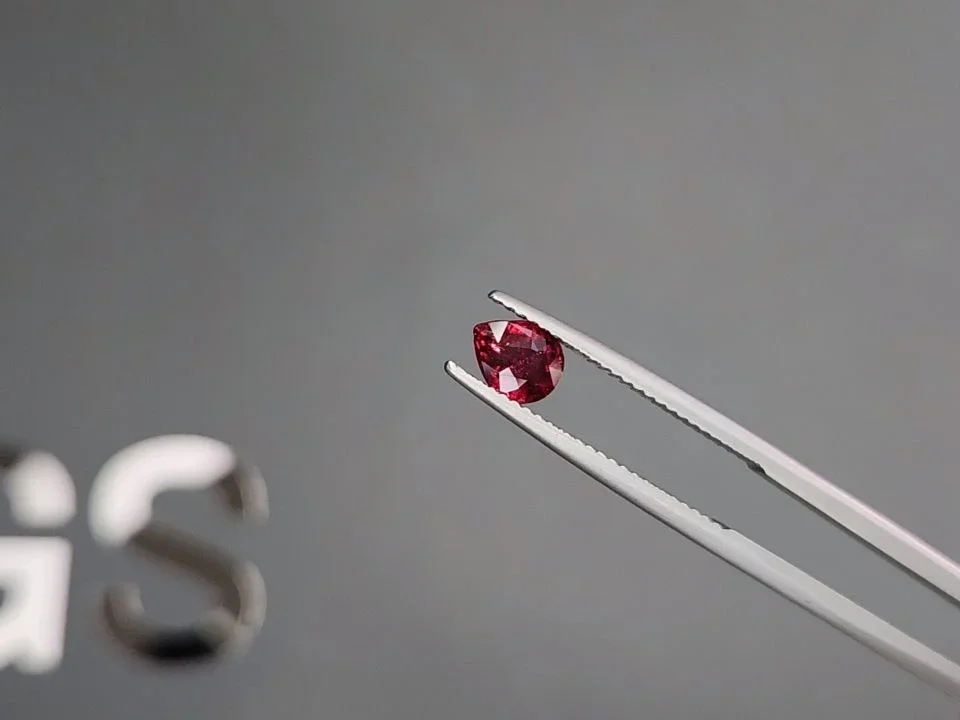Unheated Vivid red ruby in pear cut 0.84 carats, Mozambique  Image №3