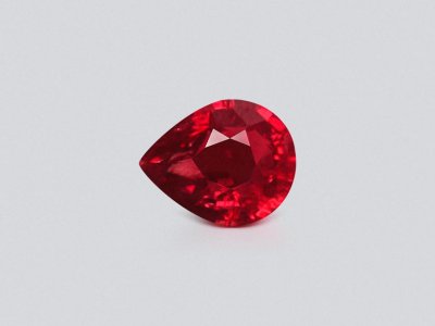 Unheated Vivid red ruby in pear cut 0.84 carats, Mozambique  photo