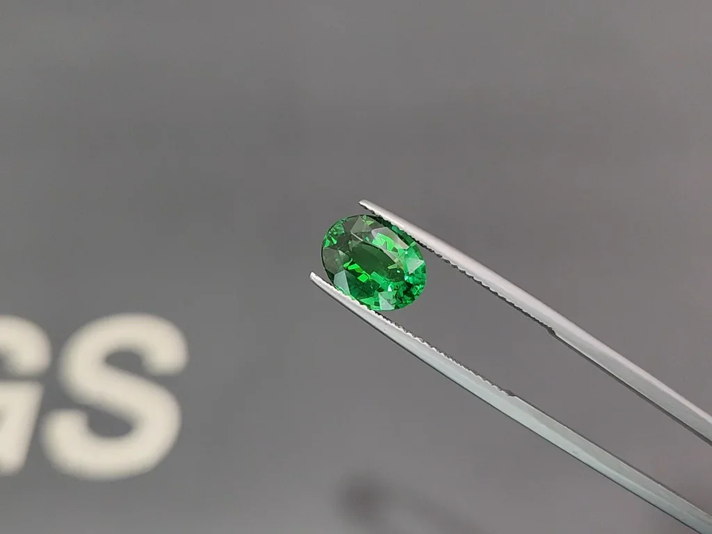 Garnet tsavorite Vivid Green oval cut 3.01 carats, Tanzania Image №3