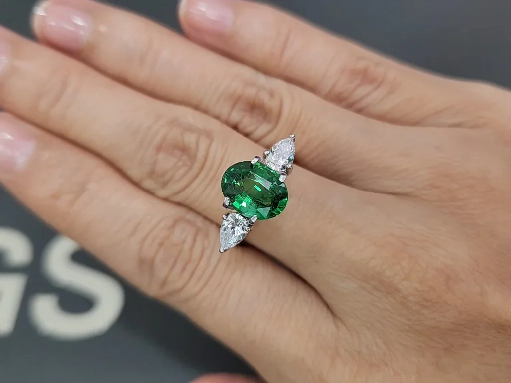 Garnet tsavorite Vivid Green oval cut 3.01 carats, Tanzania Image №5