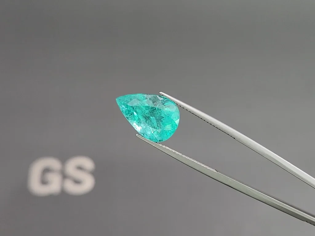 Neon blue Paraiba tourmaline in pear cut 6.76 carats, Mozambique Image №3