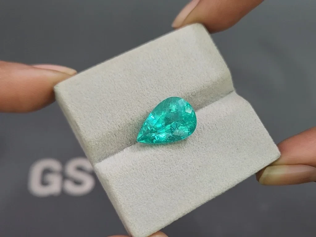 Neon blue Paraiba tourmaline in pear cut 6.76 carats, Mozambique Image №4