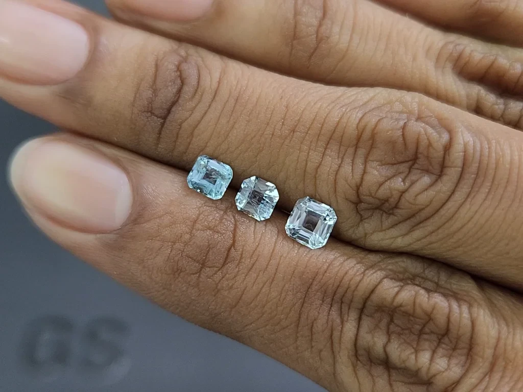 Set of aquamarines octagon cut 1.27 carats, Madagascar Image №1