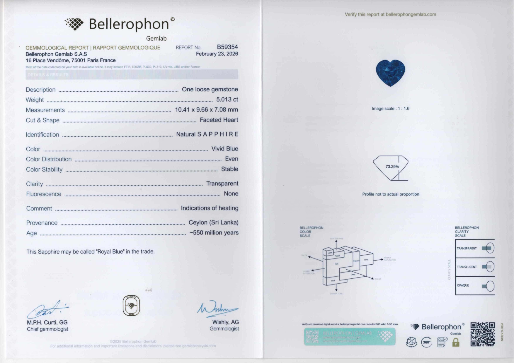 Royal Blue sapphire in heart shape 5.01 carats, Sri Lanka  Image №6