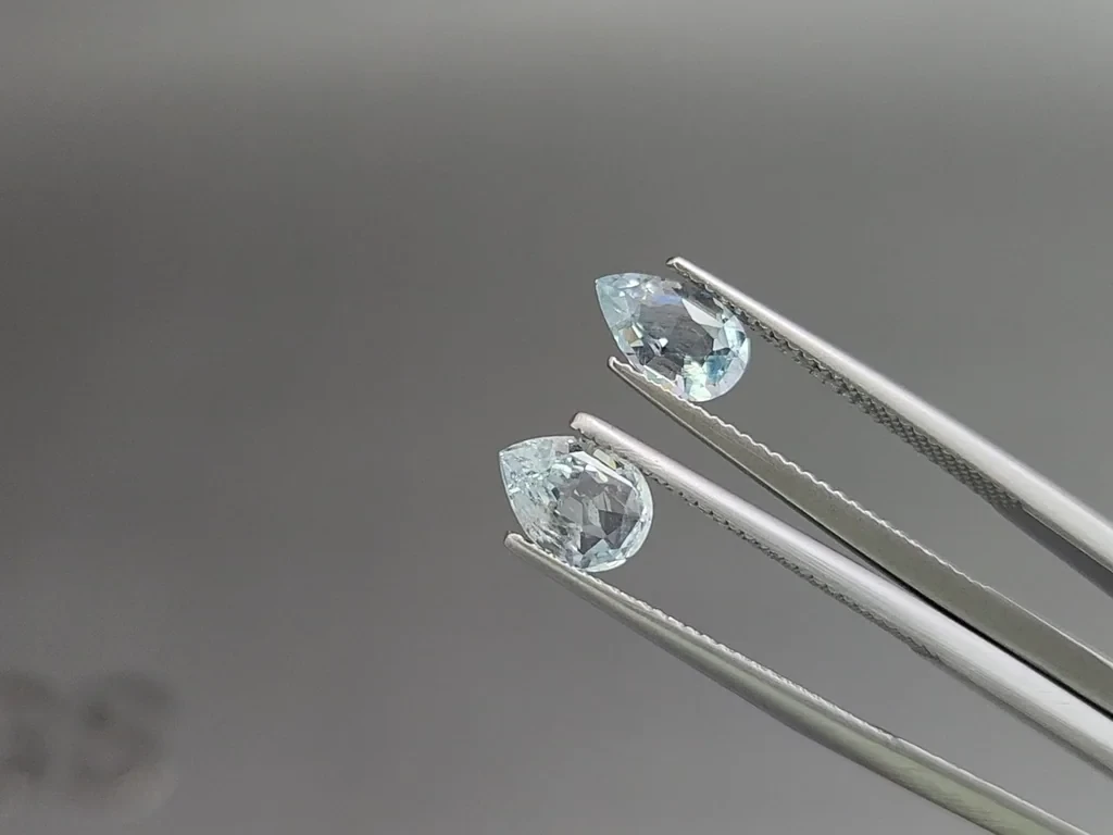 Set of aquamarines in pear cut 2.56 carats, Madagascar Image №4