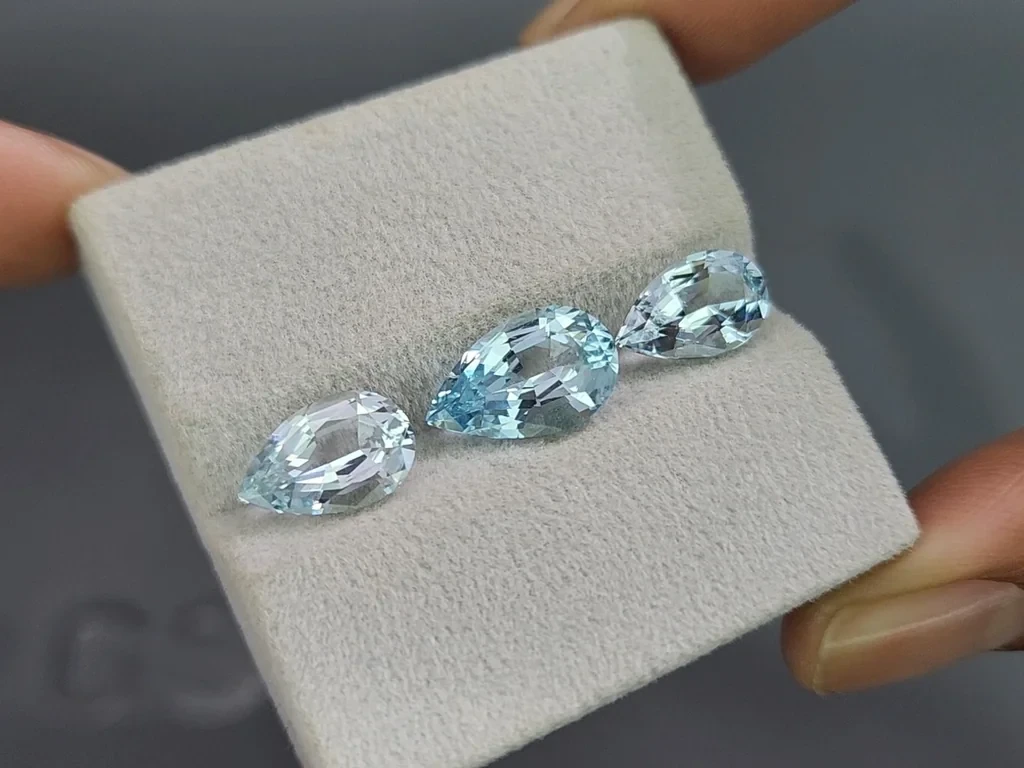 Set of aquamarines pear cut 6,51 carats, Madagascar Image №5