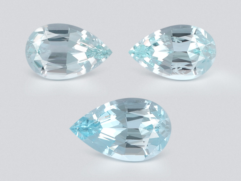 Set of aquamarines pear cut 6,51 carats, Madagascar Image №1