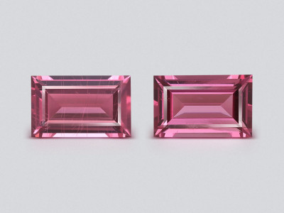 Pair of garnets rhodolite baguette cut 2.31 carats, Madagascar photo