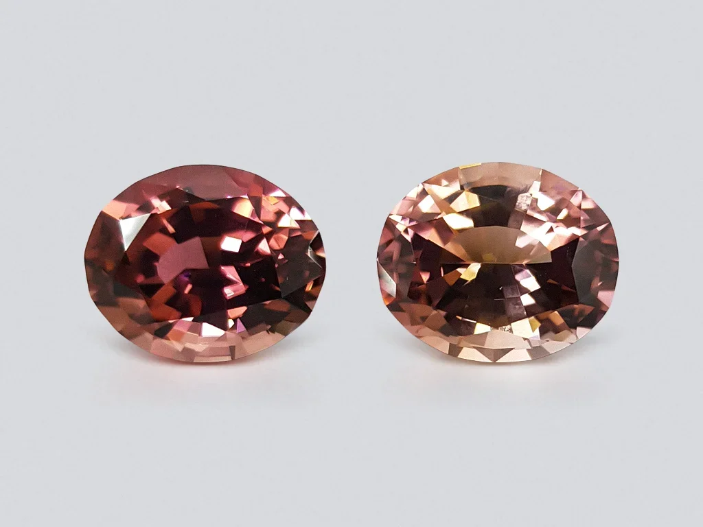 Pair of orange and pink tourmalines 9.72 ct Image №1