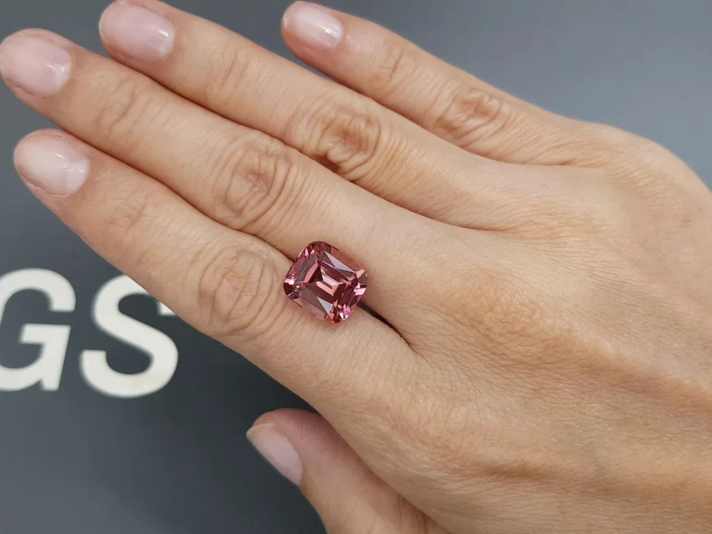Intense pink-orange cushion-cut tourmaline 7.76 carats, Africa Image №2