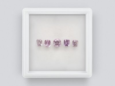 Set of unheated cushion-cut lavender sapphires 1.95 carats, Madagascar photo