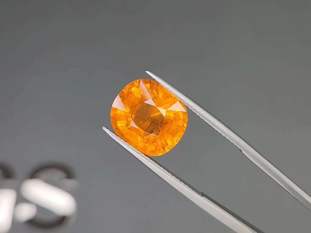 Top color spessartite garnet Fanta cushion cut 9.98ct, Africa Image №3