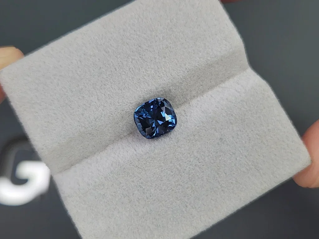 Rare cobalt blue spinel in cushion cut 2.03 carats, Tanzania Image №4
