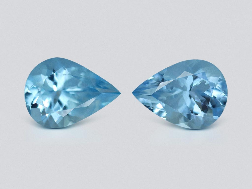 Pair of pear-cut aquamarines 4.73 carats, Madagascar  Image №1