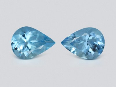 Pair of pear-cut aquamarines 4.73 carats, Madagascar  photo