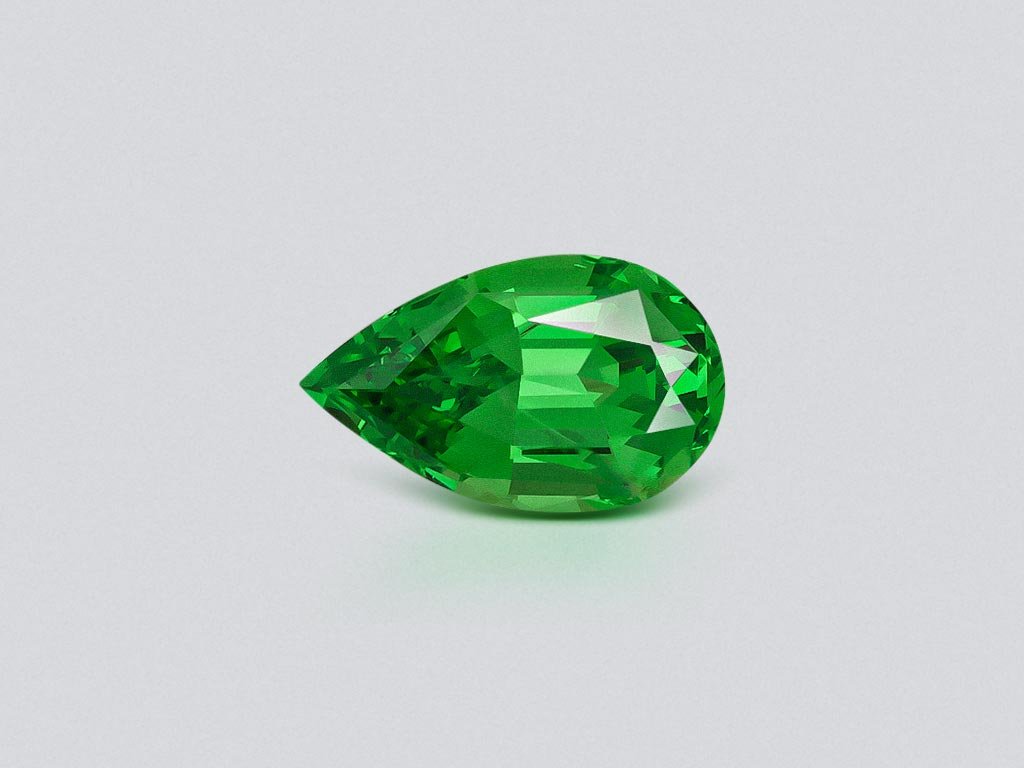 Intense Green tsavorite garnet in pear cut 2.24 carats, Tanzania  Image №1