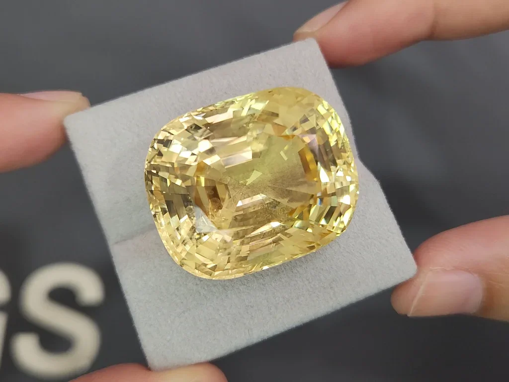 Unheated sapphire Golden Yellow cushion cut 110.24 carats, Burma  Image №4