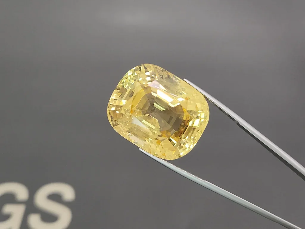Unheated sapphire Golden Yellow cushion cut 110.24 carats, Burma  Image №3