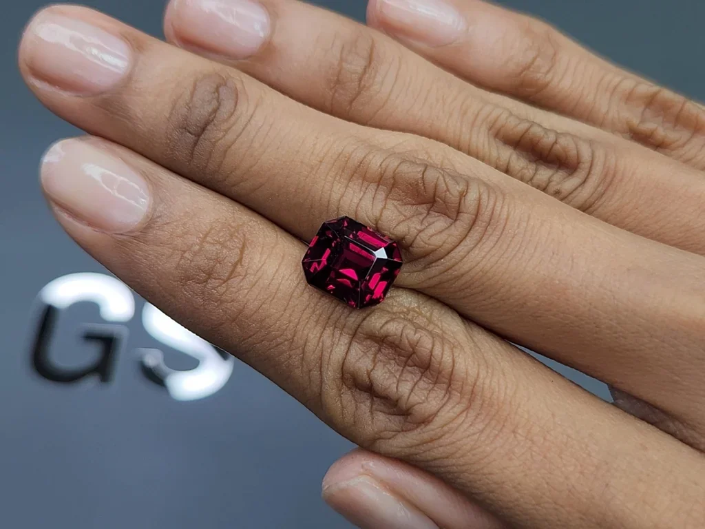Garnet rhodolite octagon cut 6.27 carats, Africa Image №2