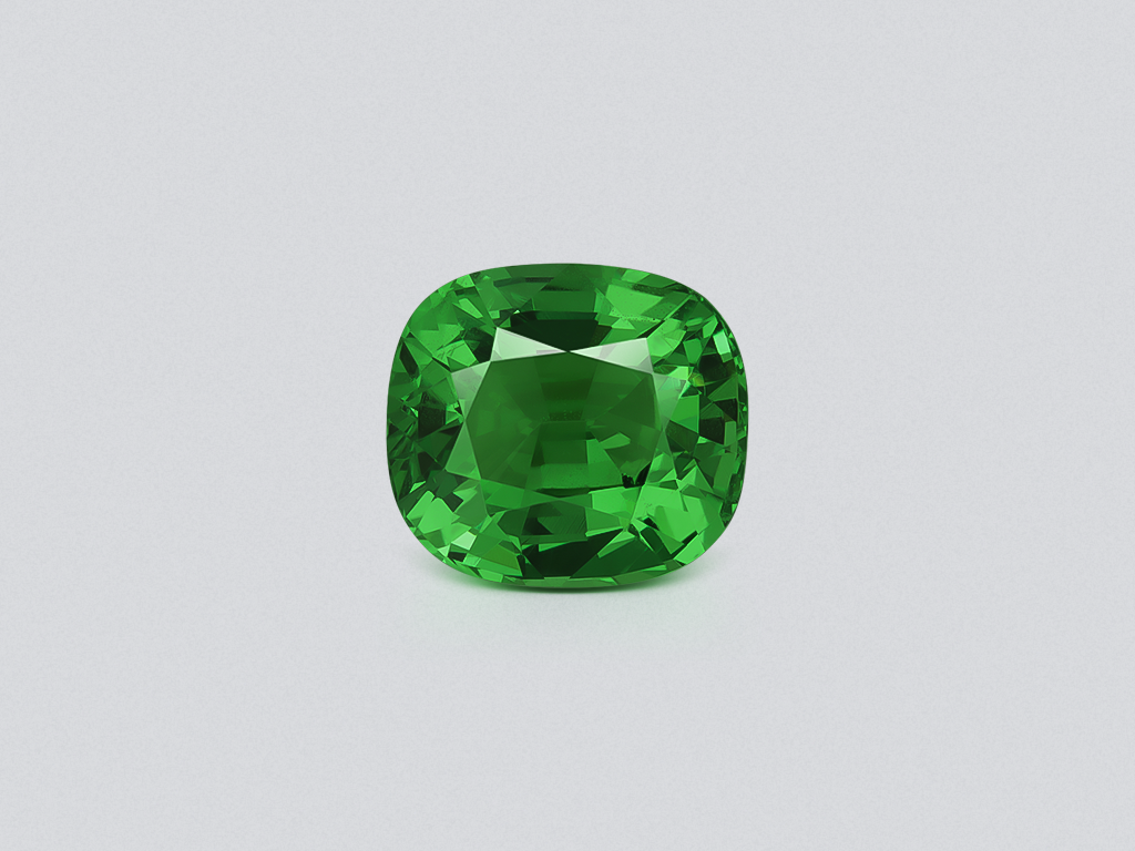 Garnet tsavorite Neon Green cushion cut 3.01carats, Tanzania Image №1