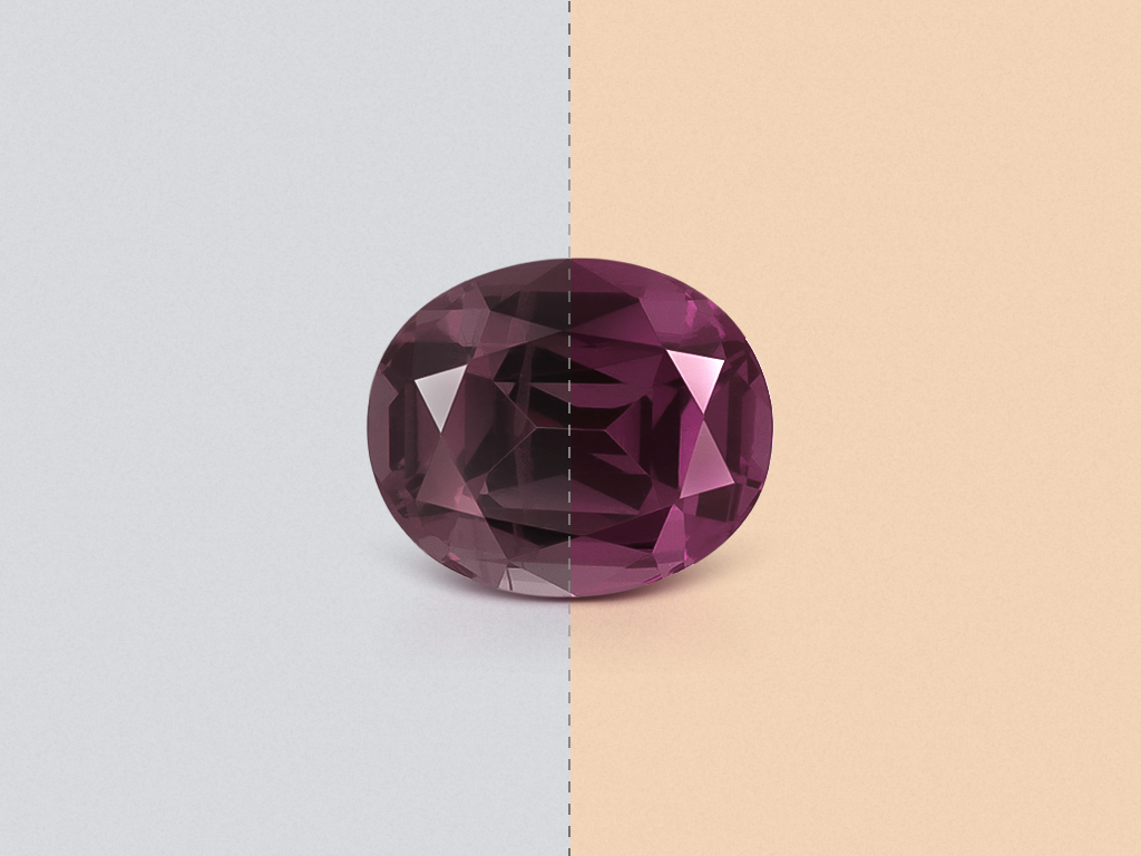 Garnet color change oval cut 1.75 carats, Sri Lanka Image №1