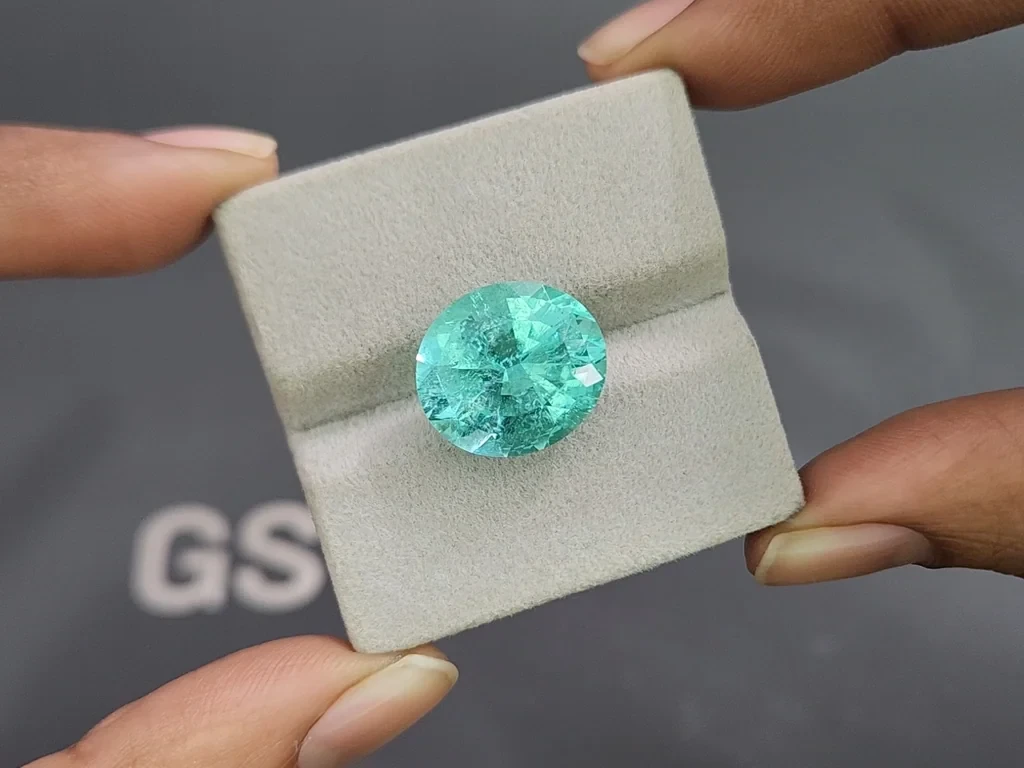 Neon blue Paraiba tourmaline oval cut 12.56 carats, Africa Image №4