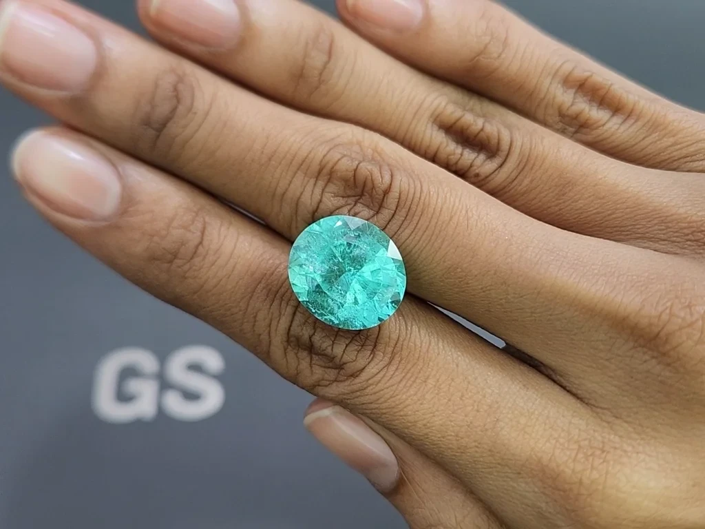 Neon blue Paraiba tourmaline oval cut 12.56 carats, Africa Image №2