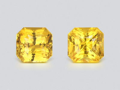 Pair of sapphires Golden Yellow radiant cut 2.24 carats  Sri Lanka photo