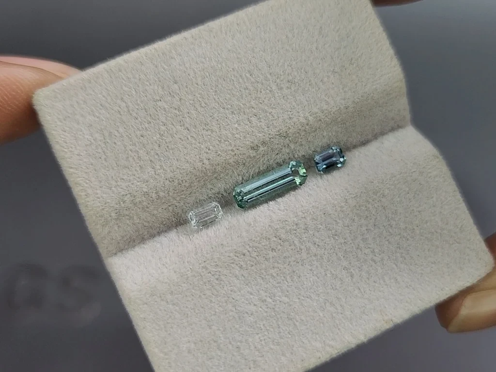 Set of aquamarines octagon cut 0.73 carats, Madagascar Image №2