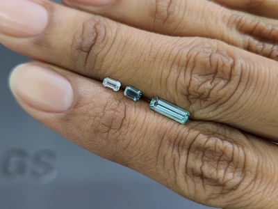 Set of aquamarines octagon cut 0.73 carats, Madagascar photo