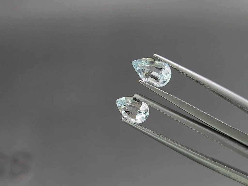 Set of aquamarines in pear cut 2.52 carats, Madagascar Image №4