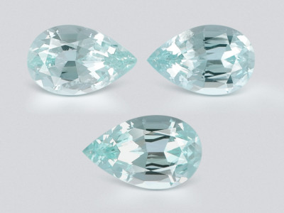 Set of aquamarines pear cut 5.67 carats, Madagascar photo