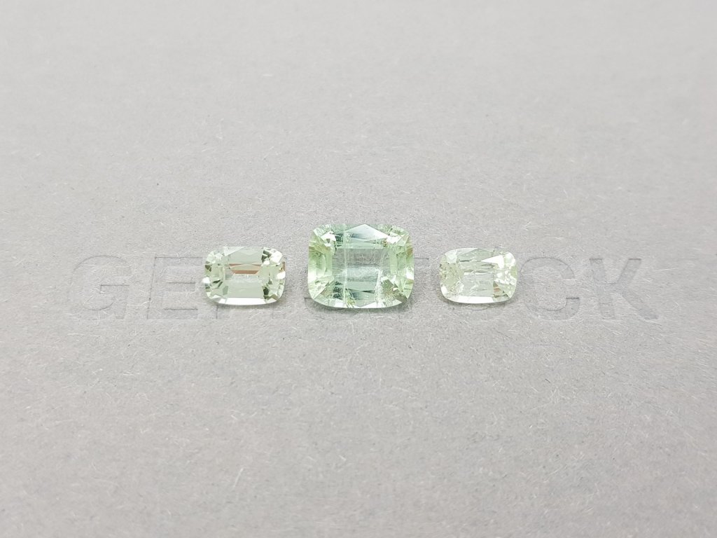 Set of Yellowish Green Cushion Cut Tourmalines 3.43 ct Image №2