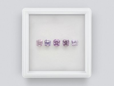 Set of unheated  pink and lavender cushion-cut sapphires 2.33 carats, Madagascar  photo