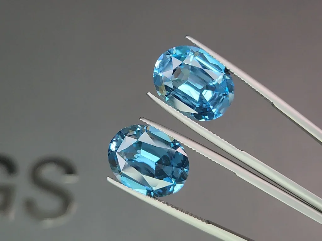 Set of Sky blue topaz in high precision oval cut 32.19 carats, Madagascar Image №4
