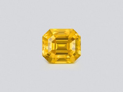 Vivid Yellow sapphire in octagon cut 3.07 carats, Sri Lanka photo