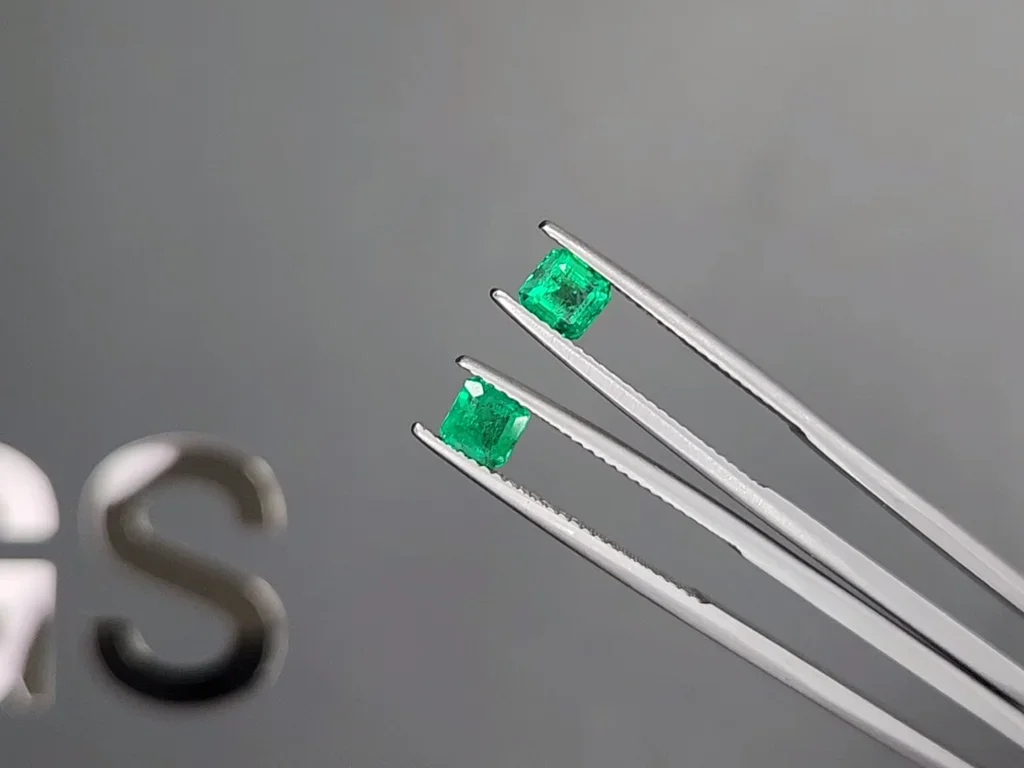 Pair of emeralds in octagon cut 0.95 carats, Zambia  Image №3