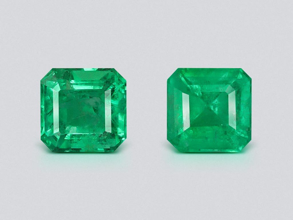 Pair of emeralds in octagon cut 0.95 carats, Zambia  Image №1